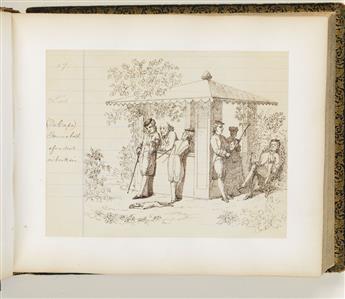 (MANUSCRIPTS and MANUSCRIPT REFERENCE / AMERICAN ART.) Album containing 66 pen-and-ink drawings illustrating 2 poems.